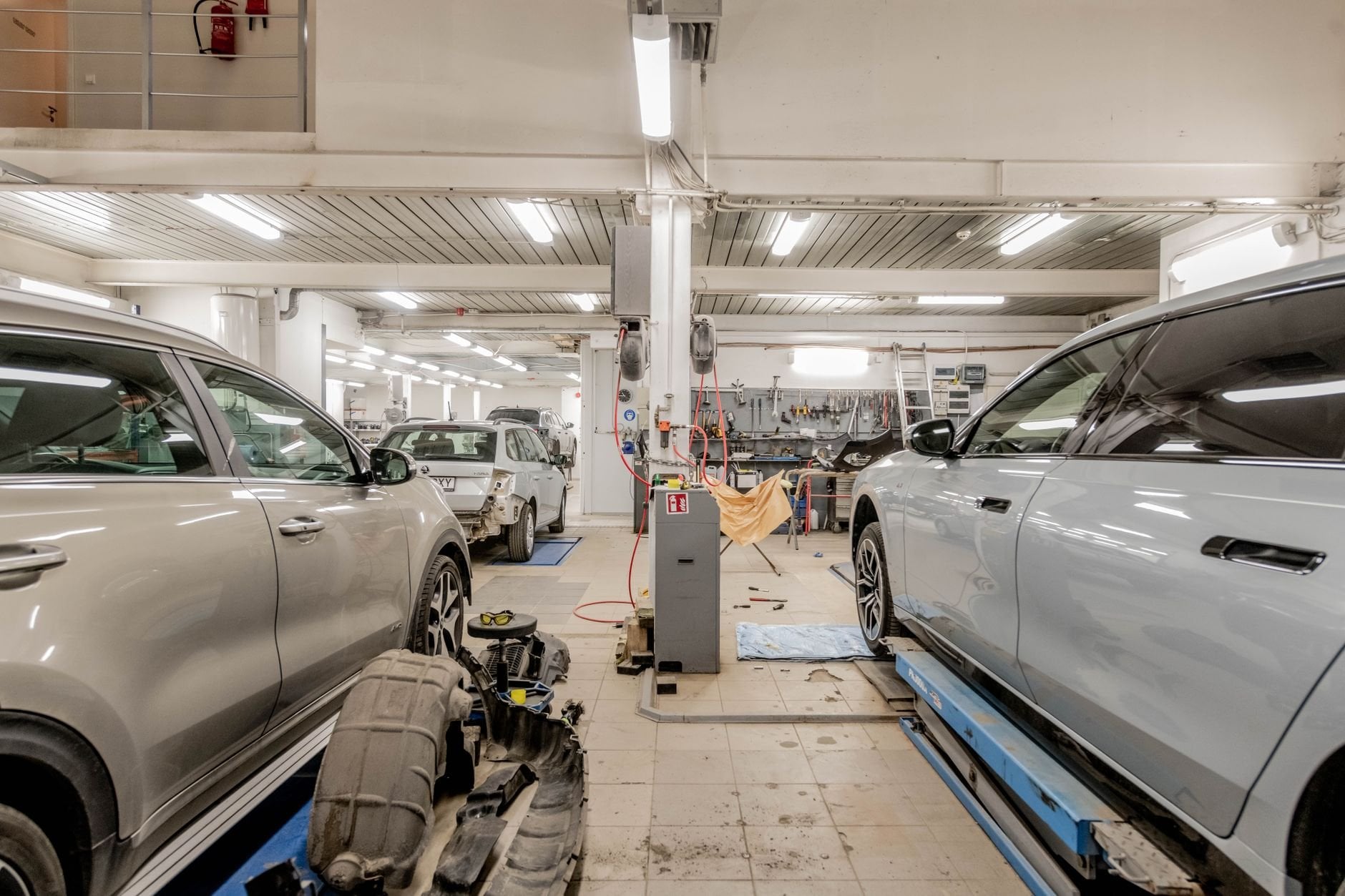 Professional auto repair shop interior